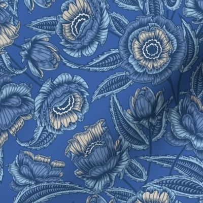 Brighton Paisley Floral - Blue Small