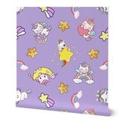 Magical Unicorn Design on Light Purple Background