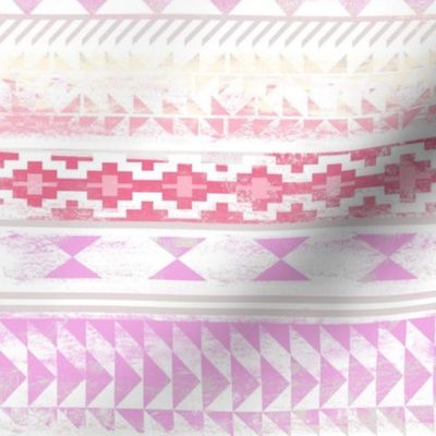 Josie Painted Aztec - White Pink Small