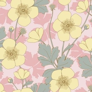 Bold Buttercup in Vintage Pink