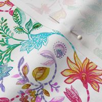 Chinoiserie floral watercolor - Multicolor white - Small - Chinoiserie Floral