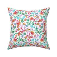 Chinoiserie floral watercolor - Multicolor white - Small - Chinoiserie Floral