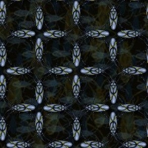 Geometric Boxelder Bugs Grid - Dark Background