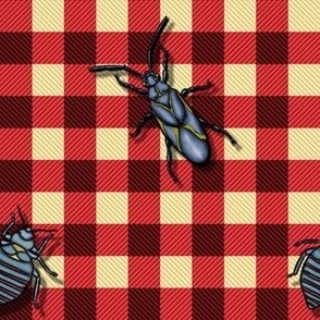 Success Bugs on Red Buffalo Plaid