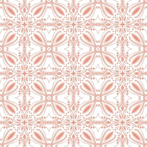 Summer quilt geometric- white, Peach, blush, med
