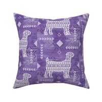 Boer Goat - Boho - Southwestern Native American Pattern - Medium Purple and Light Purple