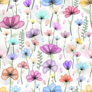 No Ai - Soft Watercolor Flowers