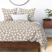 Aria floral - beautiful simple floral on brown - large