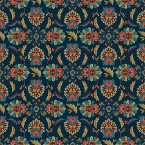 Indian Mandala Batik in Retro colours - Asian Pattern - SMALL size