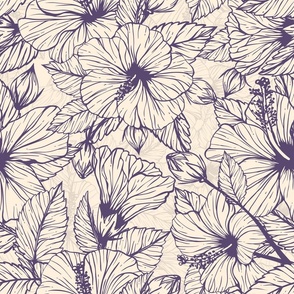 Pattern of hibiscus flowers