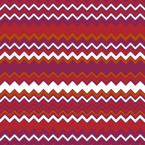 Purple red white and orange tribal boho zigzag