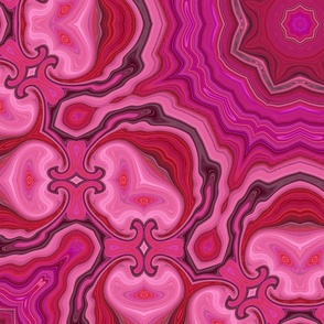 Fancy Pink Retro Kaleidoscope Style Pattern