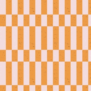 tall bright orange check with speckles