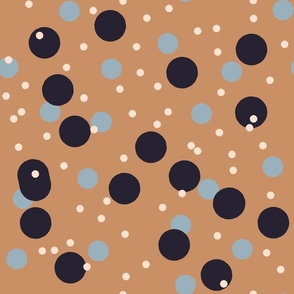 Brown Black Abstract Polka Dots