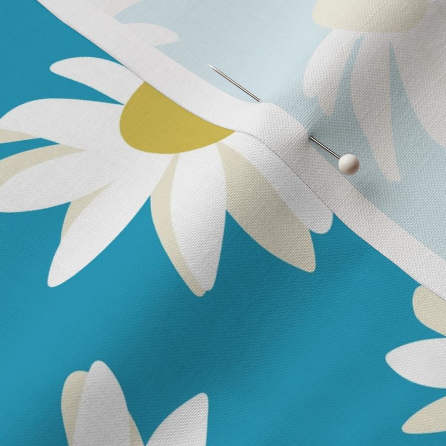 Daisies on Turquoise Background