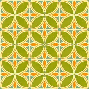 Italian Tiles in Green Yellow and Blue