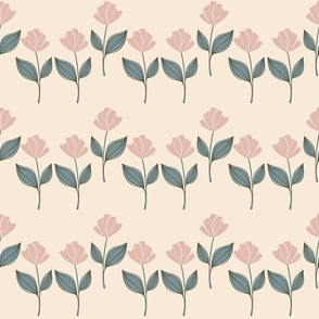 Coastal Florals Natural Pink 6x6