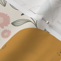 Lemons and Florals Natural Sun Wallpaper