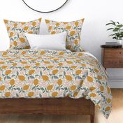 Lemons and Florals Natural Sun Wallpaper