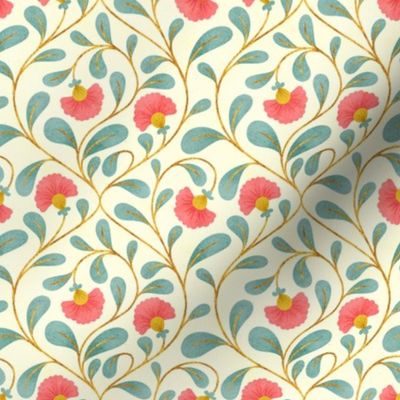 Arts and Crafts Movement Style Dolls House Wallpaper