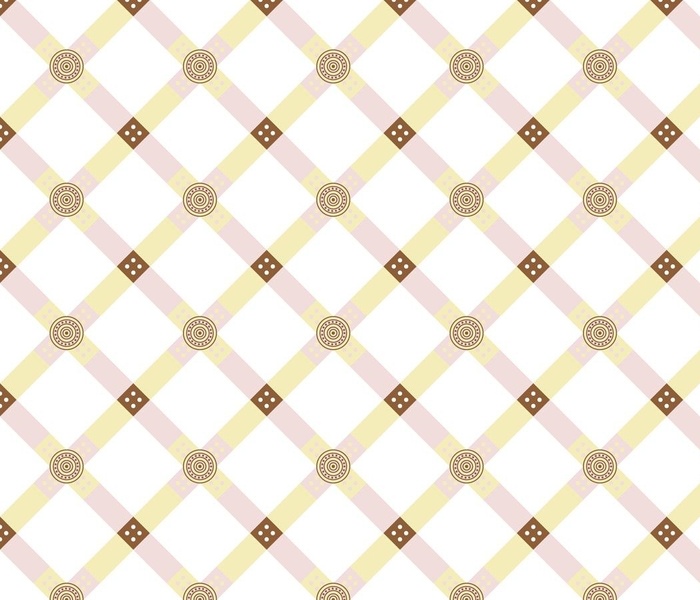 Geometric Basketweave Yellow, Brown and Pink Paducaru
