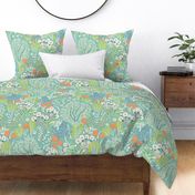 Wild Garden Tapestry Teal Large