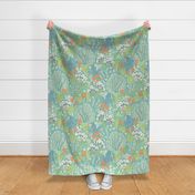 Wild Garden Tapestry Teal Large