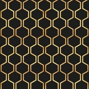 Tiny scale // Gold queen bee honeycomb // black background golden texture hexagon vertical lines 