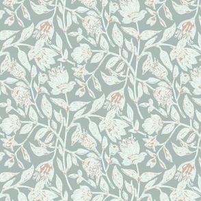 BLOCK PRINT FLORAL-SAGE GREEN COMBO