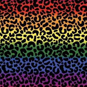 Leopard spots on pride rainbow background