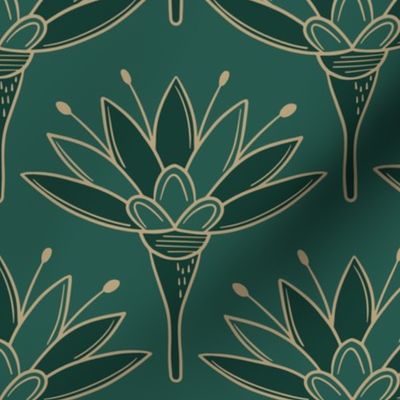 Deco Floral | MED Scale | Emerald Green