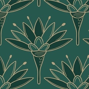 Deco Floral | MED Scale | Emerald Green