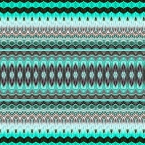 mini Bohemian stripes - aqua 