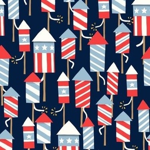 fireworks - Stars and Stripes - navy - LAD23