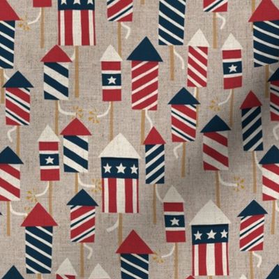 fireworks - Stars and Stripes - vintage - LAD23