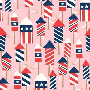 fireworks - Stars and Stripes - pink - LAD23