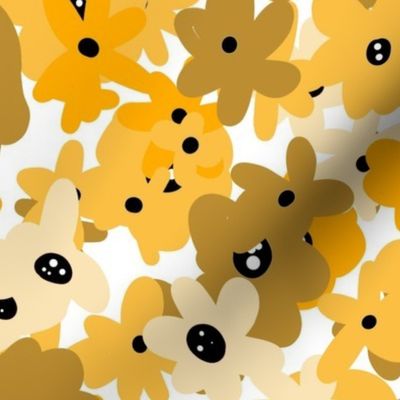 Ditsy do mustard floral wallpaper scale