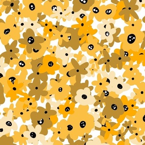 Ditsy do mustard floral wallpaper scale