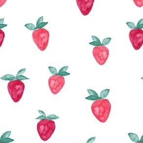 (1.5" scale) watercolor strawberries || bold C23