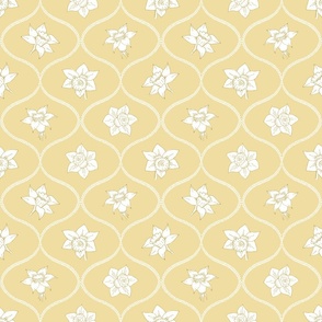 daffodil ogee on light yellow | small