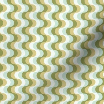 Groovy funky sixties wallpaper - vertical retro swirls waves psychedelic boho design olive sage green mist SMALL 
