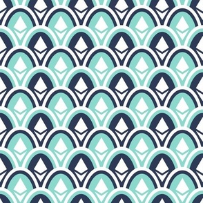 Scaly wavy seamless pattern. Symbol crypto coine Eth on easter eggs.