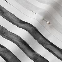 Watercolor stripe - 1/2" black and white  - vertical