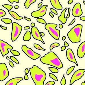 Abstract Animal Print In Green And Pink - Medum