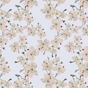 DOGWOOD FLORAL BLOSSOM-WHITE PINK COMBO