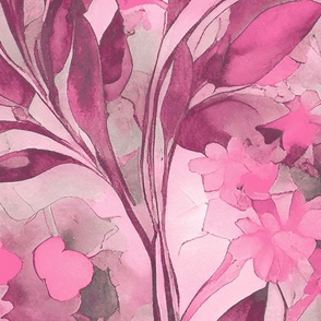 Loose Floral Watercolor Art Pastel Pink