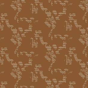 The Old Coop French Country Pattern Hexagon Cream Vanilla Rust Sienna