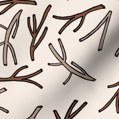 Organic Twig Scatter Pattern in Natural Tones // MEDIUM