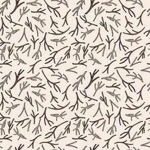 Organic Twig Scatter Pattern in Natural Tones // SMALL