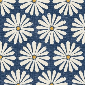 Floral Daisy Pinwheels - Blue - Large